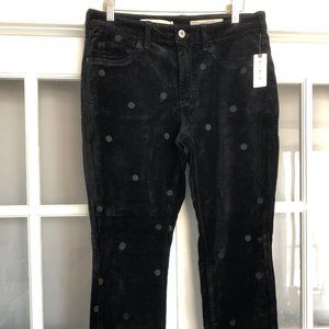 Black Corduroy Anthropologie Patterned Jeans